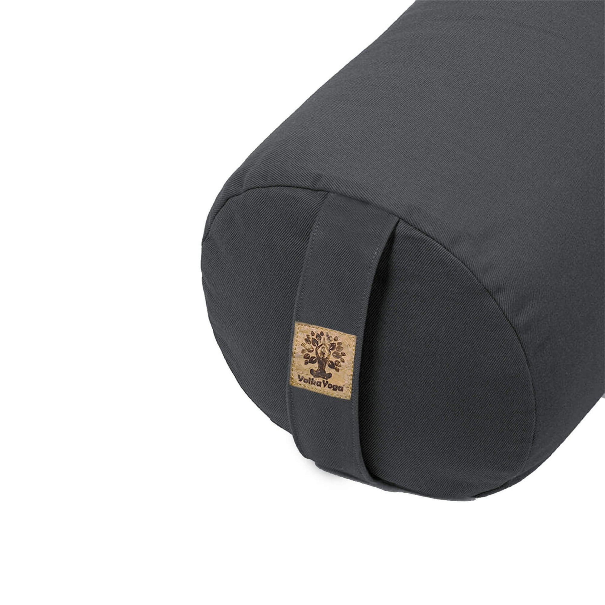 Round yoga bolster with cork logo