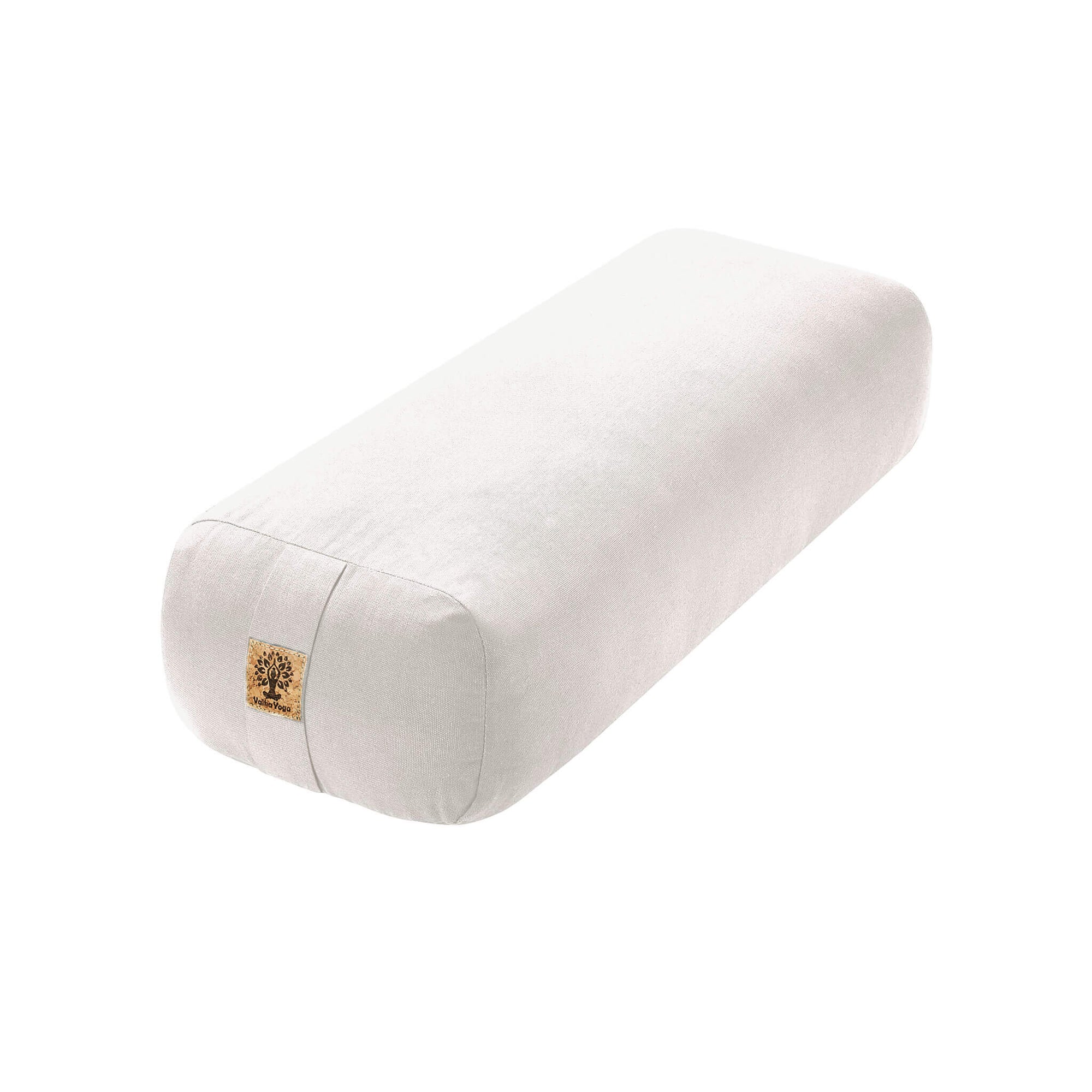 Rectangular yoga bolster in white